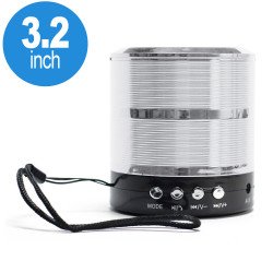 Metallic Design Portable Wireless Bluetooth Speaker 888 (Silver)